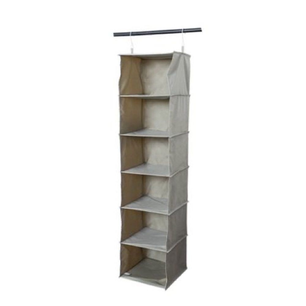 6 Shelf Hanging Closet Organizer Gray